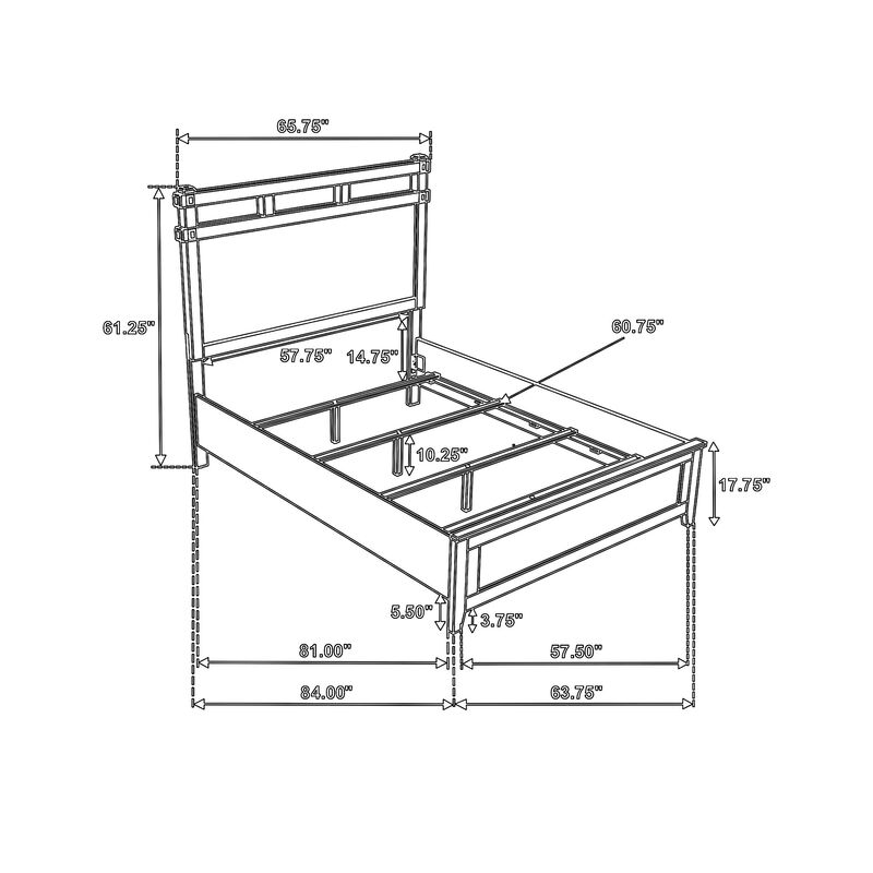 Hazel Queen Panel Bed, Open-Slat Headboard, Vineyard Oak Rubberwood image number 7