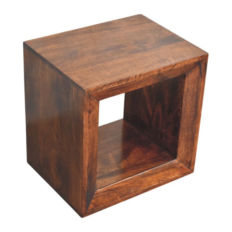 Artisan Furniture Solid Wood Solis Open California Walnut Side Table