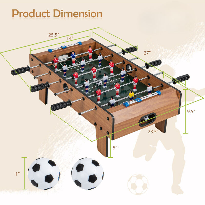 Portable Tabletop Foosball Game for Kids Adults and Indoor Play-Natural image number 2