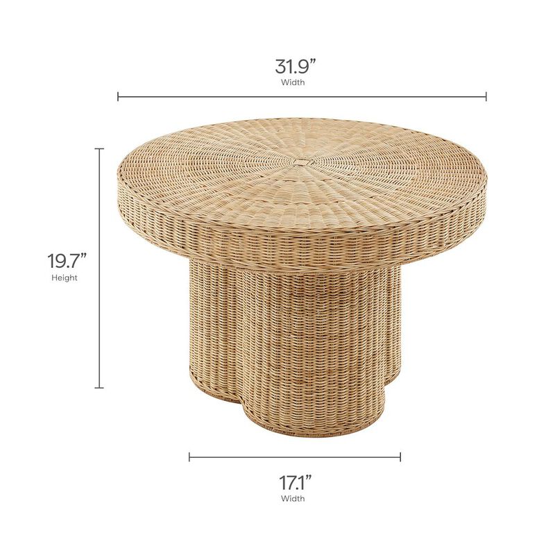 Ainsley 32 Inch Round Natural Rattan Coffee Table image number 1