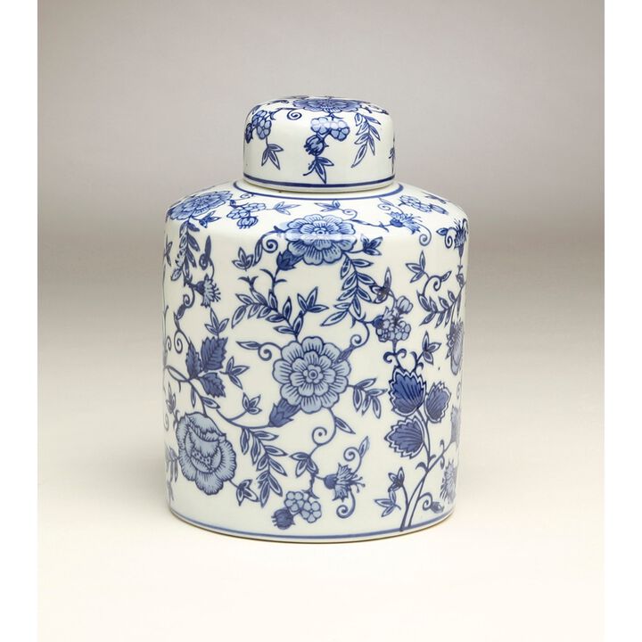 Aa Importing 59944 8 Inch Blue & White Ginger Jar