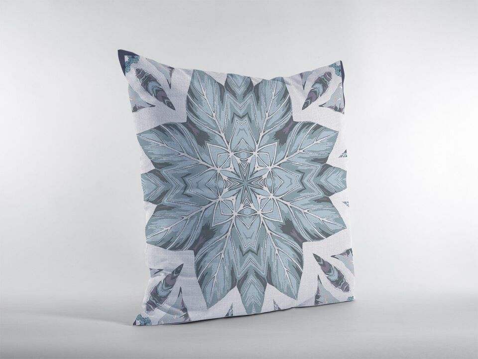 Homezia 18" Blue Floral Forest Zippered Suede Throw Pillow