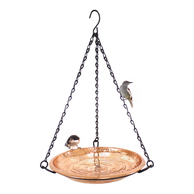 Sunnydaze Detachable Copper Hanging Bird Bath Bowl or Feeder, 10.25&rdquo; Dia image number 3