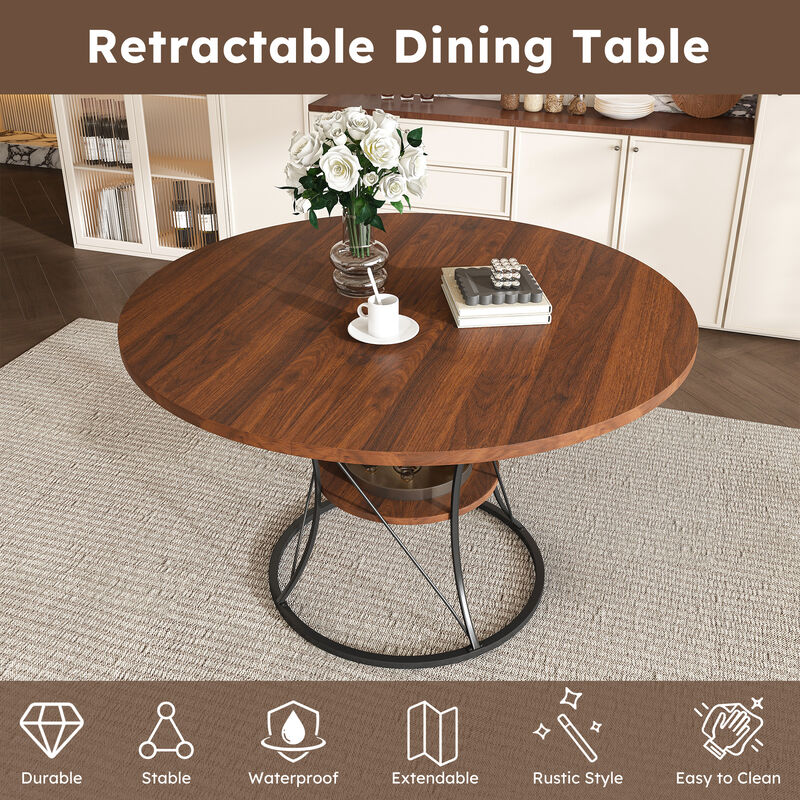 Lefbod Industrial Expandable Round Dining Table image number 4