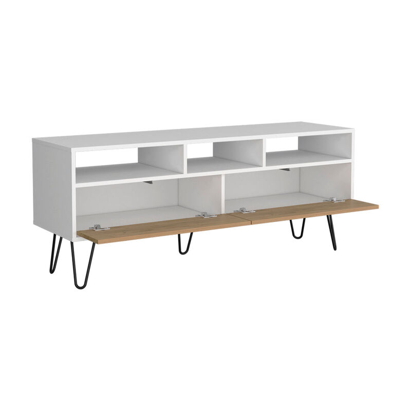 Glenns Ferry Tv Stand, Living Room,  White/Macadamia