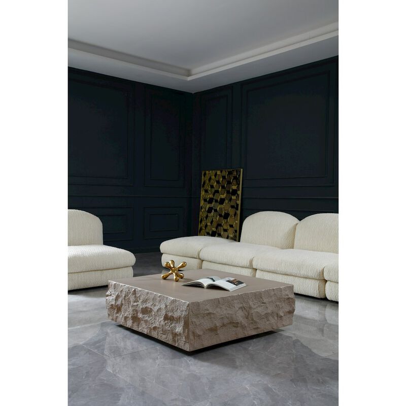 Modrest Quarry - Modern Beige Square Coffee Table