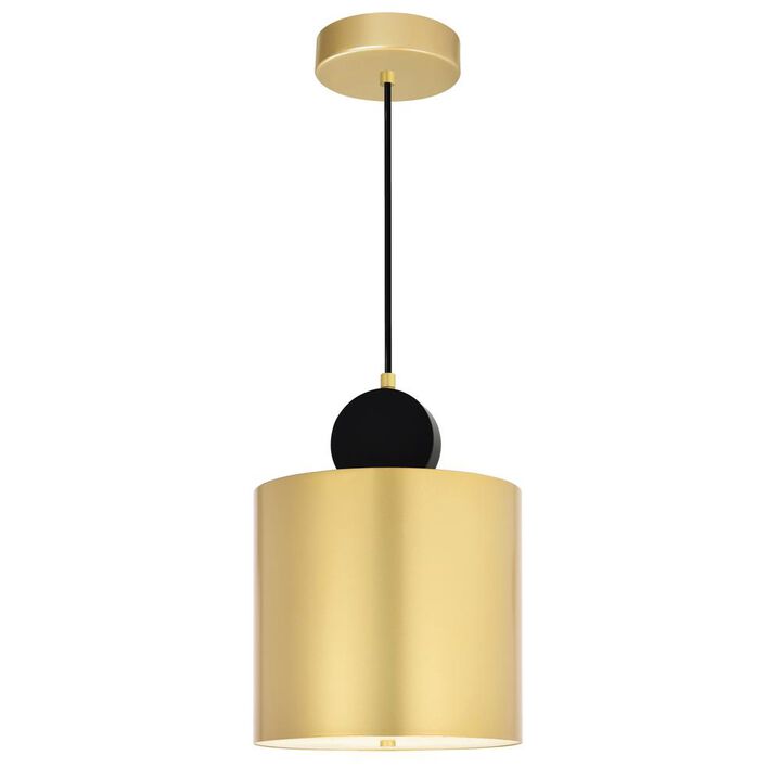 CWI Lighting Saleen LED Mini Pendant With Sun Gold & Black Finish