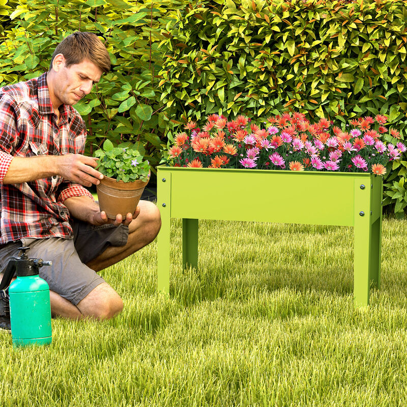 Tall Garden Bed with Legs and Metal Frame with Drain Hole