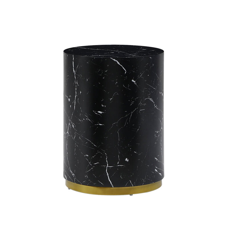 Streamdale 15.75" Round Side Table For Living Room Fully Assembled Black