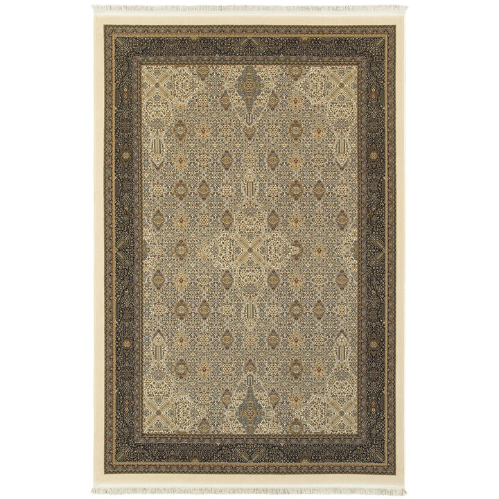 HomeRoots Medallion Area Rug With Fringe