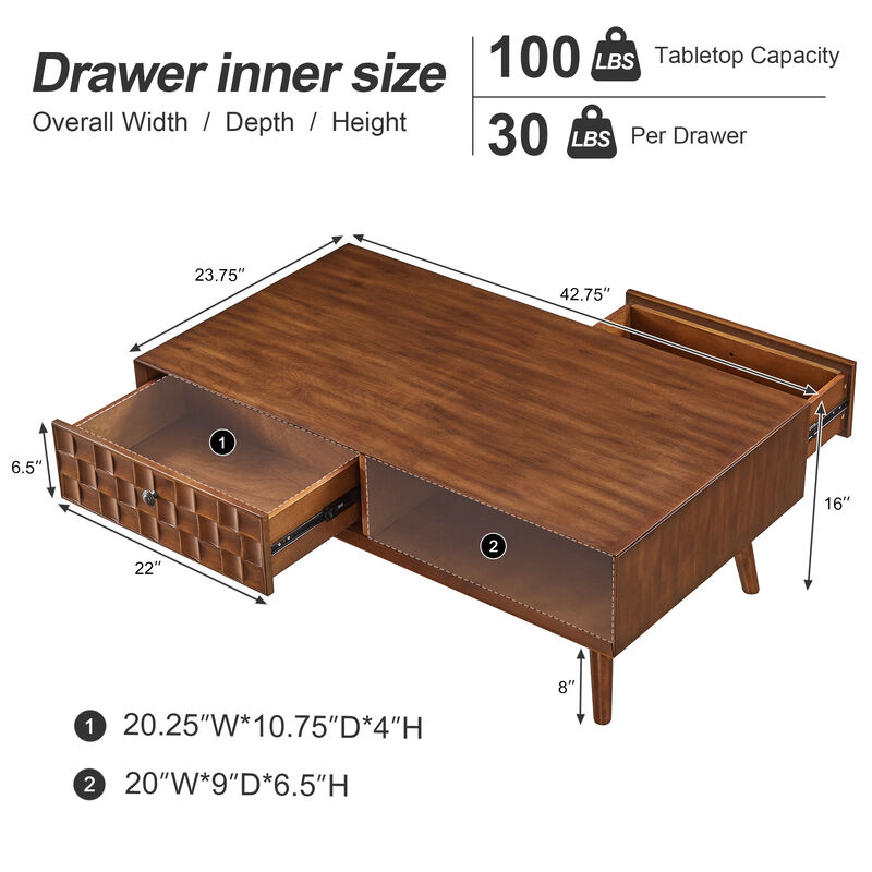 Jaxzak Mid‑Century Farmhouse Coffee Table image number 6
