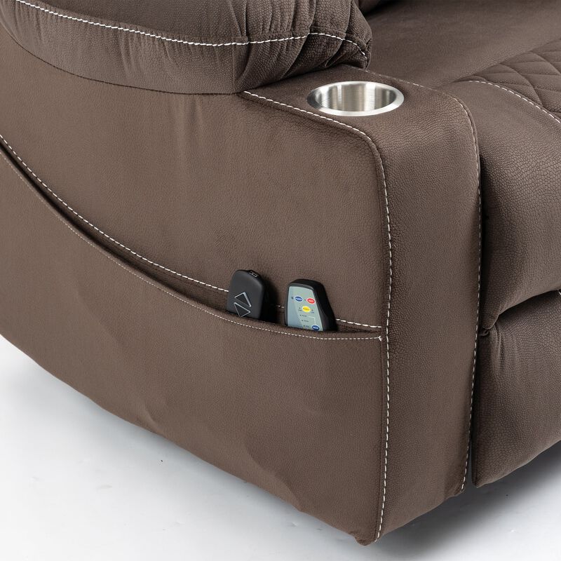 Velvet Recliner Chair with 2 Cup Holder, Lounge Chair Power Lift Chair Relax Sofa Chair image number 8
