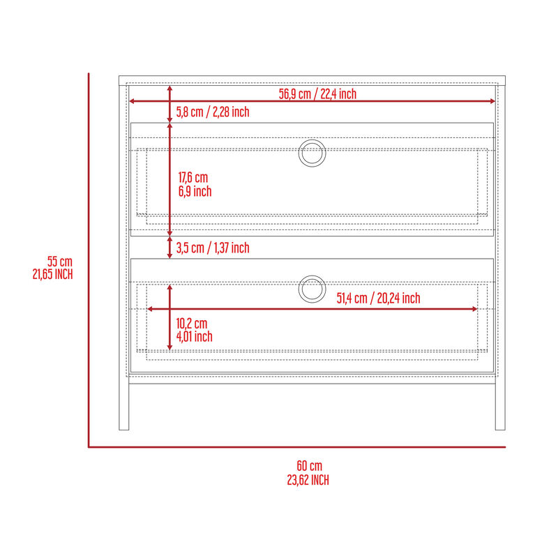 Streamdale Otom Nightstand: Top, Shelf, Drawer, Legs - Smokey Oak White