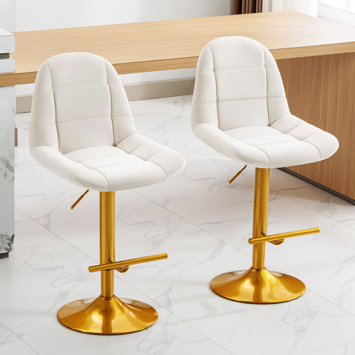 Merax Adjustable Counter Height Velvet Swivel Bar Stools Bar Chairs