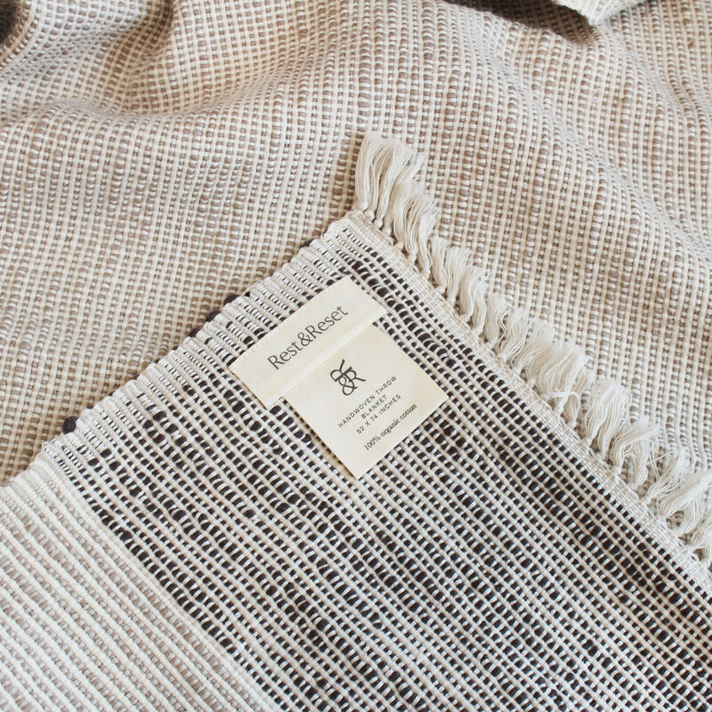 Ancestry Handwoven Throw Blanket Organic Cotton image number 1
