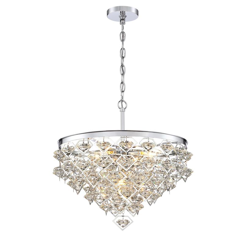 20"D 5-light Modern Luxury Chrome Crystal Chandelier For Living Room, Dining Room, Foyer image number 0