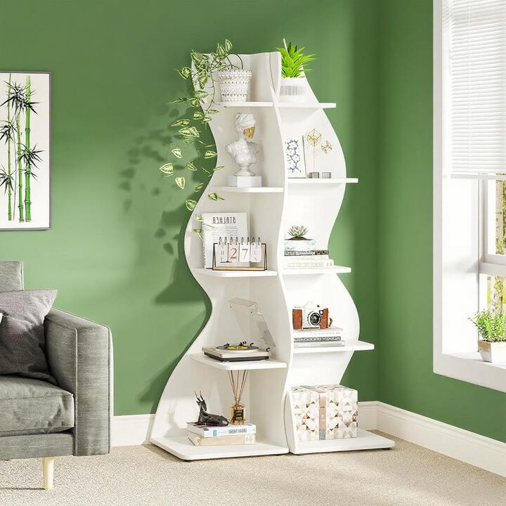 5-Tier Corner Shelving Unit for Home or Office Storage and Display