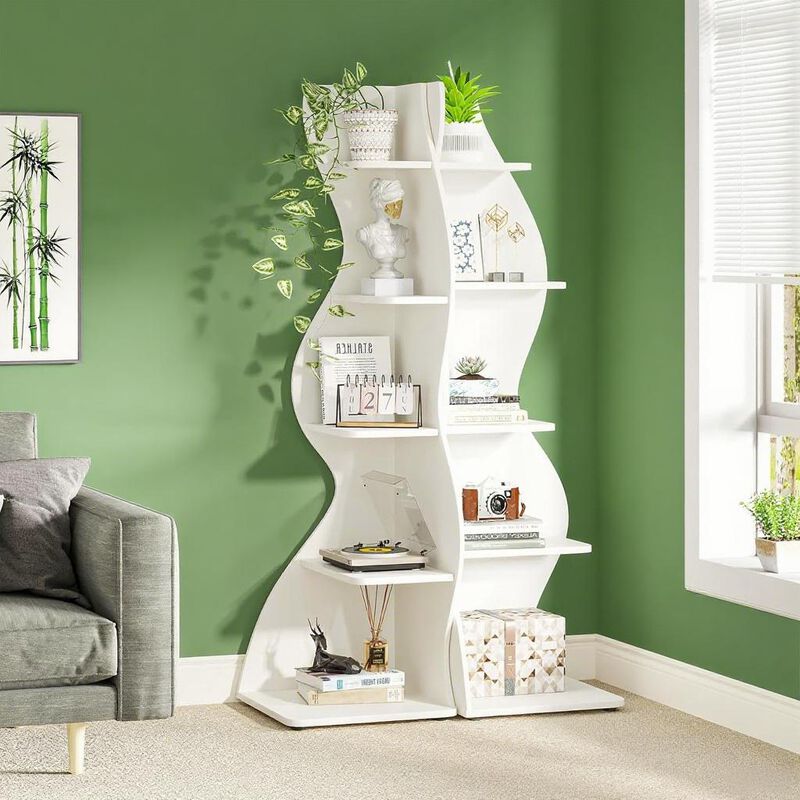 5-Tier Corner Shelving Unit for Home or Office Storage and Display image number 1