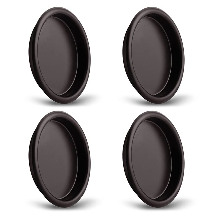 HOMOTEK 4 Pack Closet Door Finger Pull 2-1/8, Easy Snap in Installation, Oil Rubbed Bronze,Fits a 5/16Depth x 2-1/8"" Diameter O