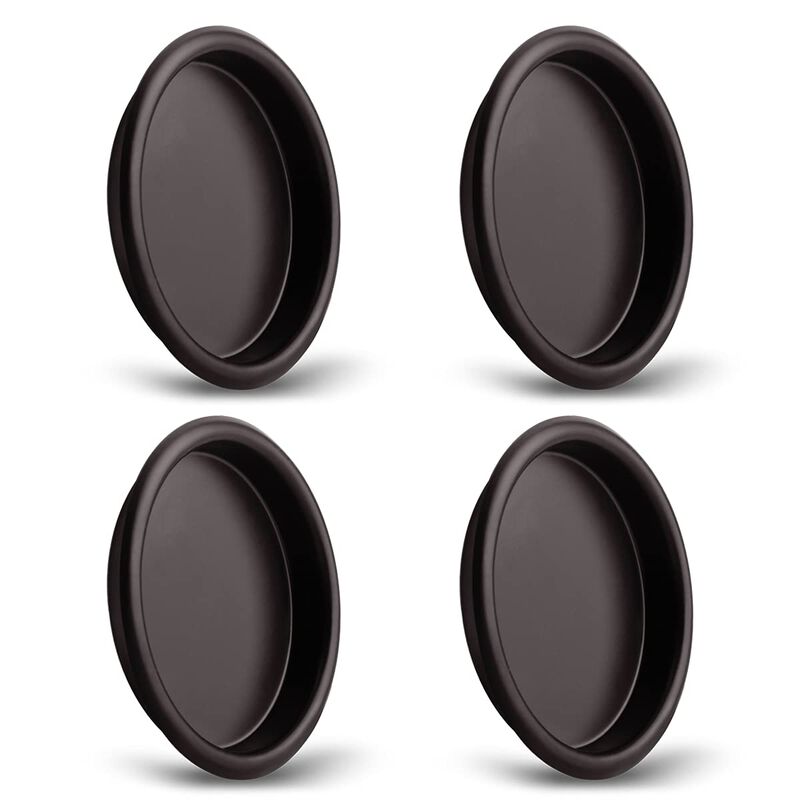 HOMOTEK 4 Pack Closet Door Finger Pull 2-1/8, Easy Snap in Installation, Oil Rubbed Bronze,Fits a 5/16Depth x 2-1/8"" Diameter O