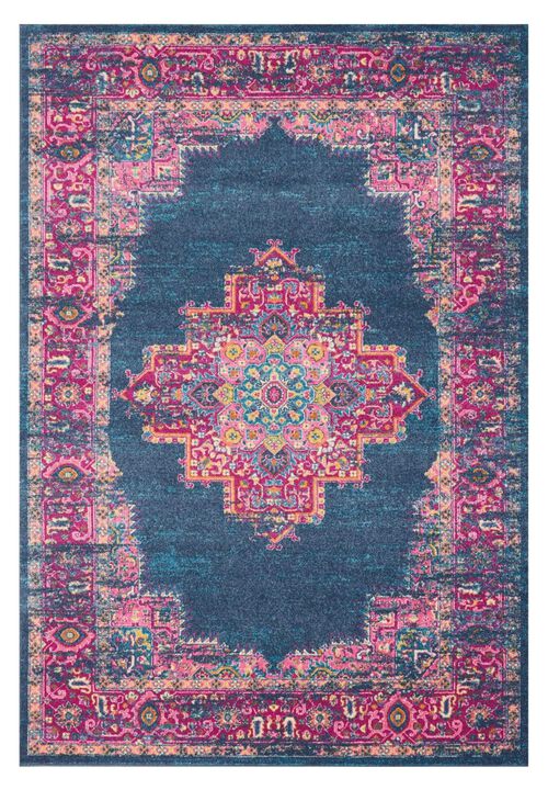 HomeRoots Medallion Distressed Area Rug