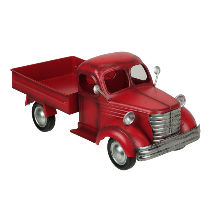 Vintage Red Truck Metal Planter &ndash; Nostalgic Decor for Indoors & Outdoors