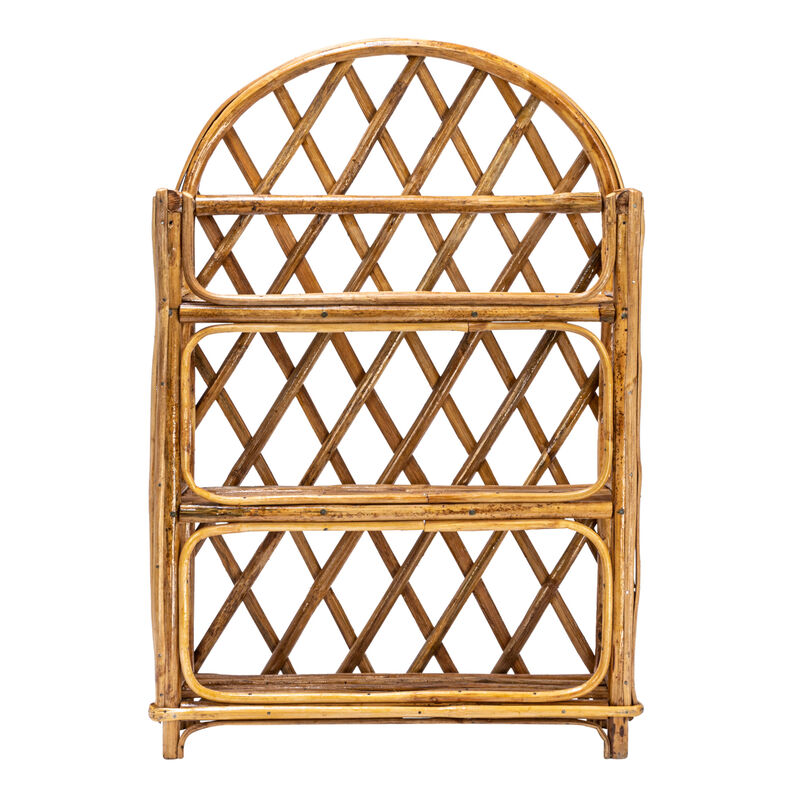 Rattan Wall Shelf with 3-Tier Shelves, Natural image number 2