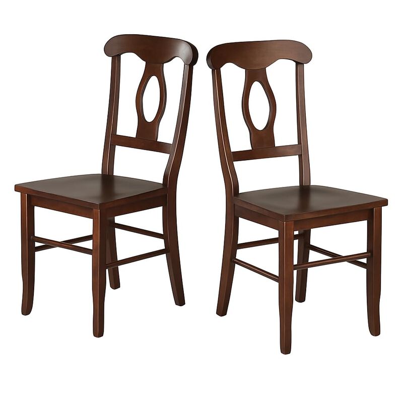 Ergode Renaissance 2-Piece Chair Set | Carved Keyhole Backs | Solid Wood | Walnut Finish | Comfortable Contoured Seats | Dining or Occasional Use | Assembly Required (94208-VV) image number 0
