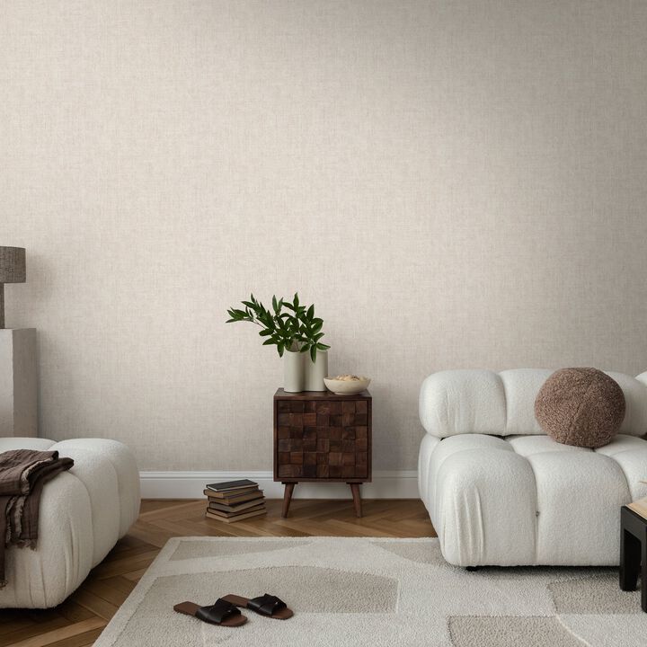 Havana 2 Plain Texture Beige Wallpaper HV41060