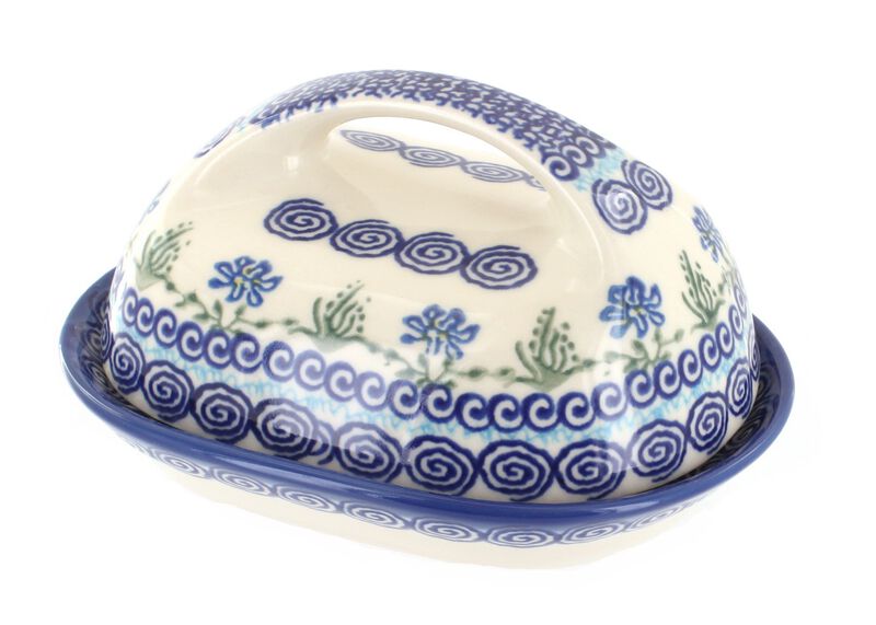 Blue Rose Polish Pottery Melanie Butter Dish