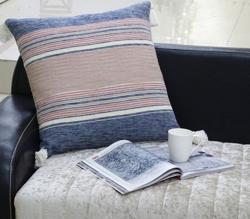 22" X 22" Throw Pillow for couch with Tassels-Multi Colors