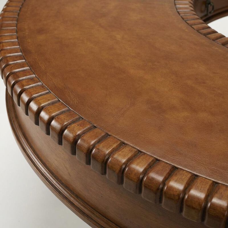 Starlight Canyon Home Dark Brown Office Desk With Multiple Drawers And Distressed Finish image number 4