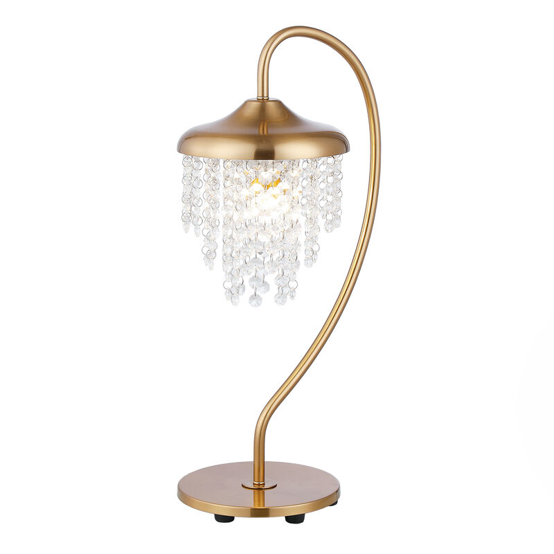 20.8" H Modern Gold Crystal Tassel Table Lamp Desk Lamp