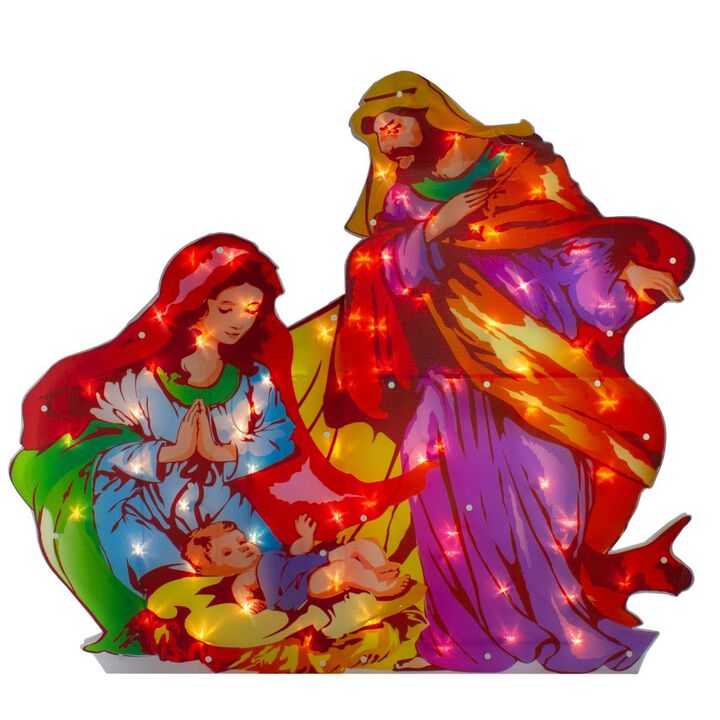 Northlight  38 in. Lighted Holy Family Nativity Scene Christmas Outdoor Decoration