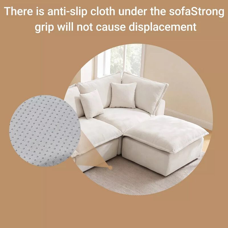 Vipbear 170 Inch Oversized Modular U Shaped Sectional Sofa with Movable Ottoman, Extra Deep Seats image number 7