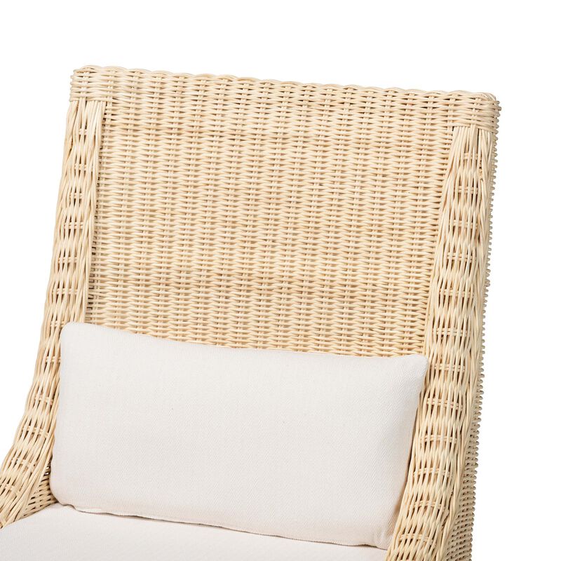 bali & pari Haybourne Natural Rattan 2-Piece Dining Chair Set - Handwoven Wicker Accent Seating with Wingback Frame for Kitchen or Dining Room image number 3
