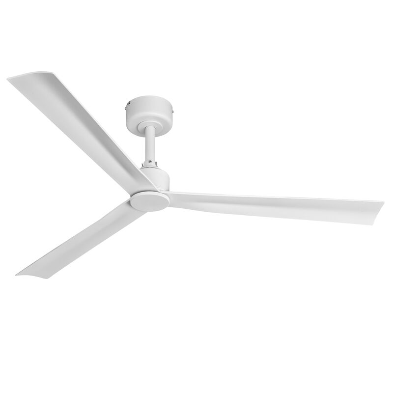50" Modern White Propeller Remote Control Ceiling Fan without Lights