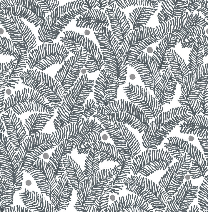 Athina Grey Fern Wallpaper