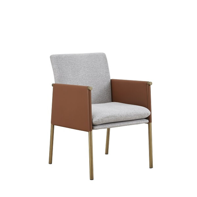 Stylish Fabric Upholstered Dining Arm Chair for Dining Table