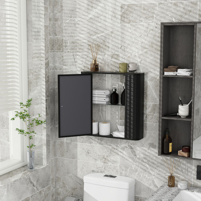 ELEMENT ACE Wall-Mounted Bathroom Cabinet with Mirror Metal Framed Door Medicine Cabinet Inner Shelves Storage Modern Farmhouse Style image number 5