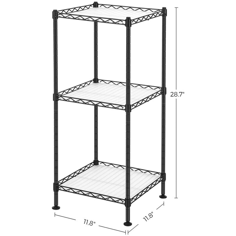 Ink Black 3 Tier Bathroom Organizer Shelf with Translucent Panels image number 2