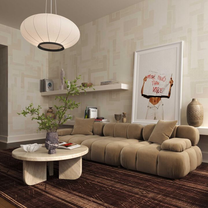 Casafoyer Calliope Cafe Au Lait Performance Velvet Modular Loveseat