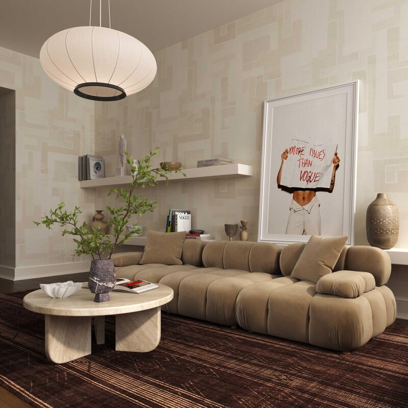 Casafoyer Calliope Cafe Au Lait Performance Velvet Modular Loveseat image number 1
