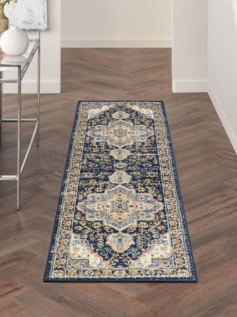 Nourison Essentials Persian NRE07 Navy 2'2" x 10' Rug