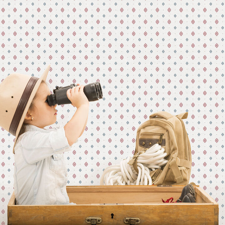 Just 4 Kids 2 Diamond Motif Multi-coloured Wallpaper G56529
