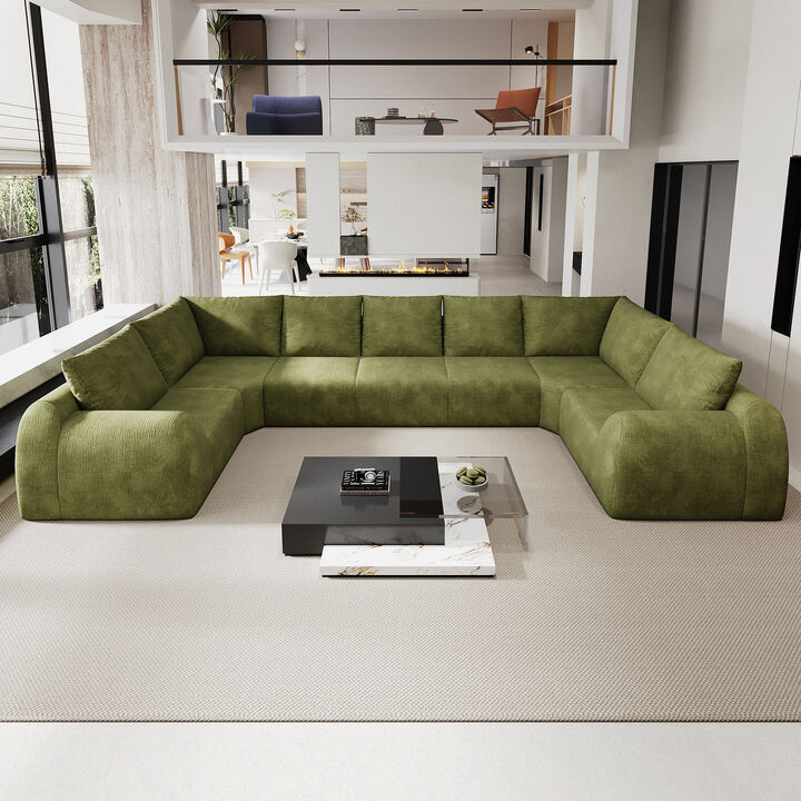 Fron U Shaped Modular Cloud Sectional Sofa