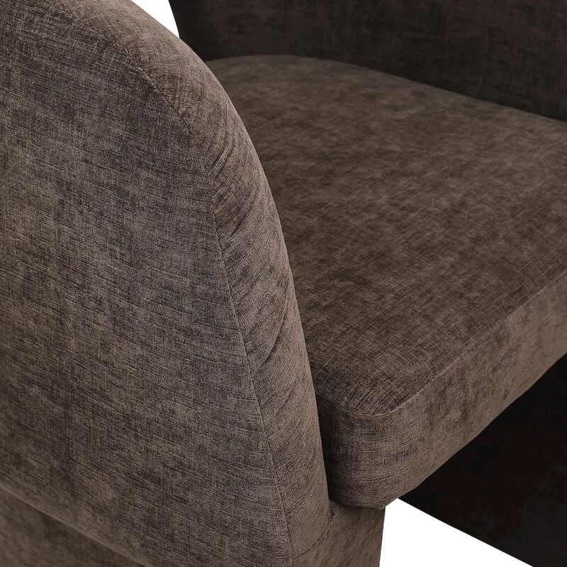 Meridian Furniture Emmet Brown Chenille Fabric Dining Chair / Accent Chair