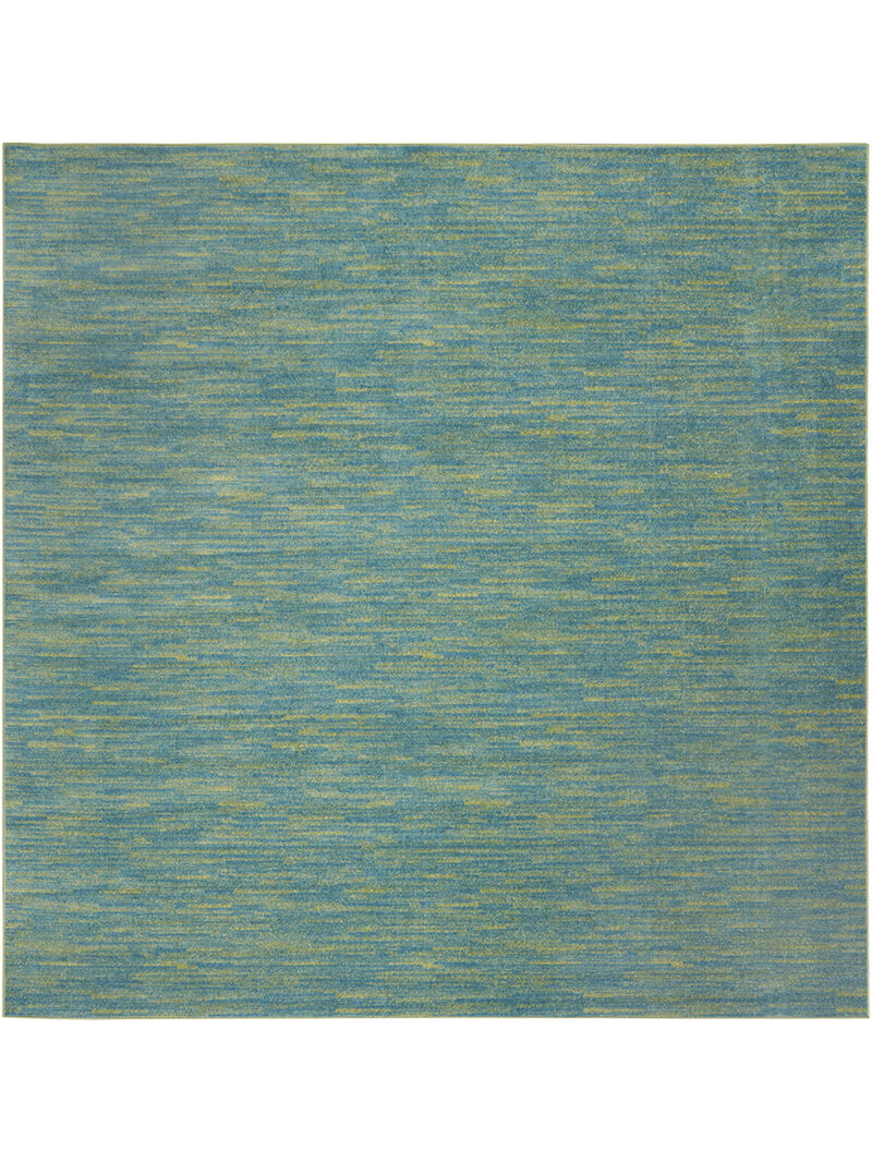 Nourison Essentials NRE01 Blue/Green 9' x Square Rug image number 0