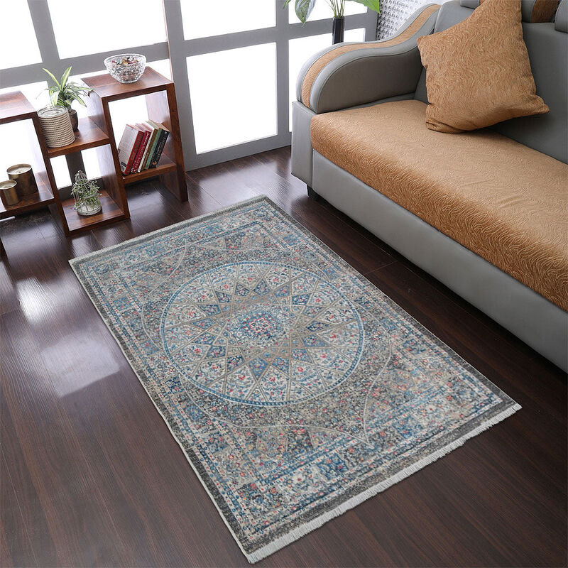 RUGSOTIC CARPETS MACHINE MADE POLYESTER AREA RUGS  - Rectangle Shape, Classic Oriental Traditional  Design, Low Pile Machine Made Area Rugs for Living Room (M00096) image number 1