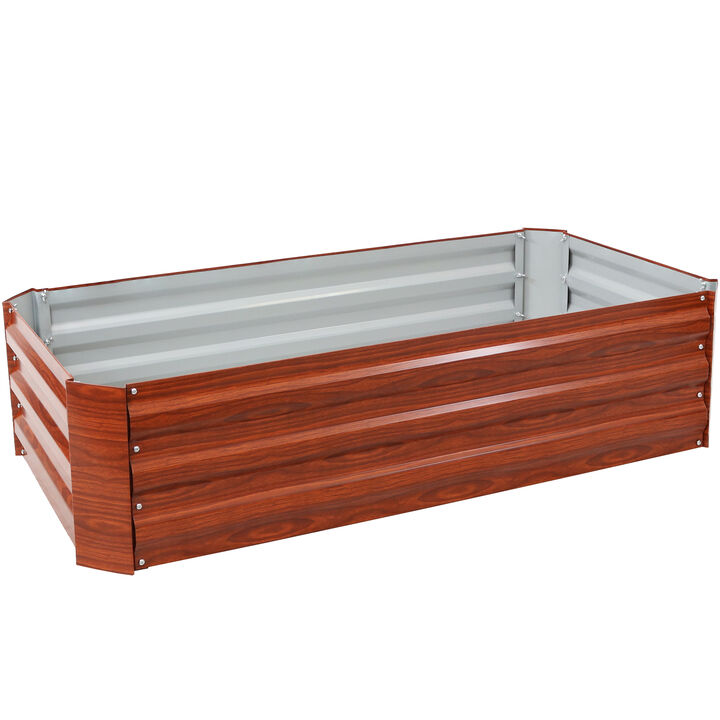 Sunnydaze Galvanized Steel Rectangle Raised Garden Bed
